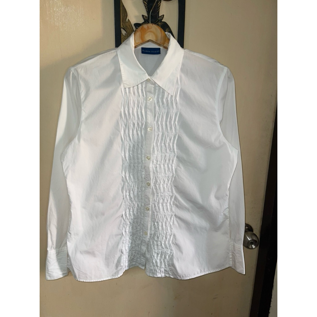 เชิ้ตขาวหญิงแบบสวย karen scott แท้อก42มือ2