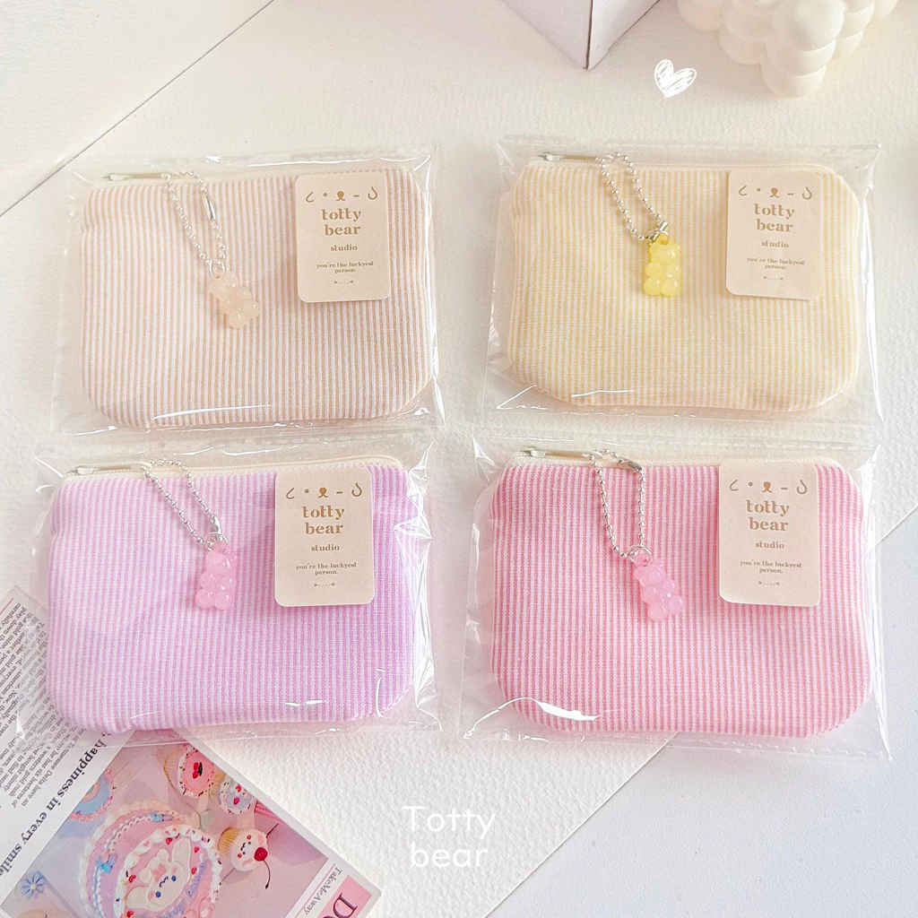 ʙᴇᴀʀ ᴘᴏᴜᴄʜ ᵔᴥᵔ กระเป๋าใส่เหรียญ สตางค์ บัตร ขนาด 8.5*12 cm. มีถึง 9 สี ʕ•ᴗ•ʔ