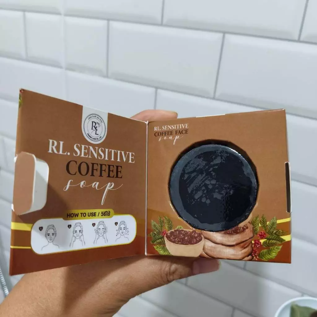 สบู่สครับกาแฟ อาร์แอล เซนซิทีฟ คอฟฟี่ โซป สูตรผสมผงกาแฟ