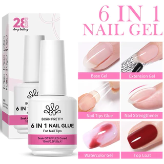 กาวเจล Born Pretty 6 in 1 กาวเจลต่อเล็บปลอม กาวติดเล็บ ขนาด 15ml สินค้าพร้อมส่ง