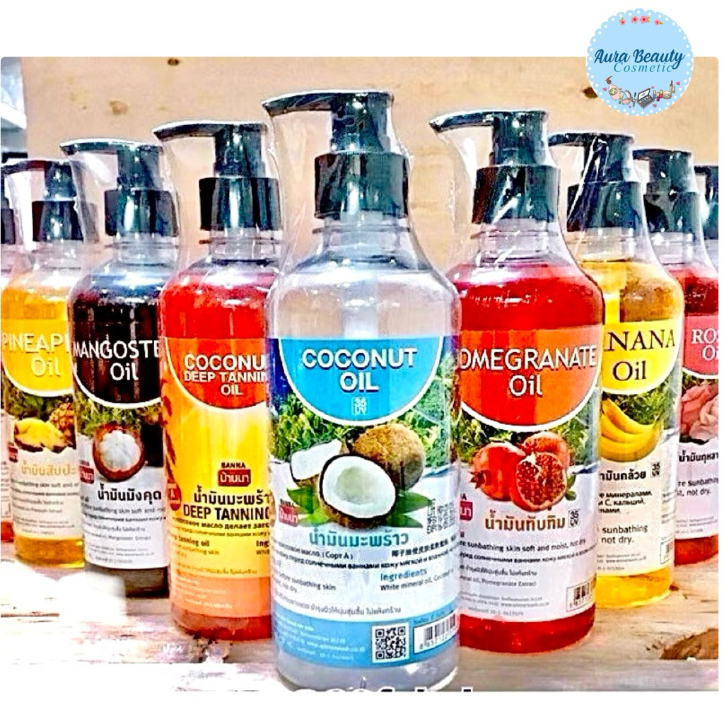 BANNA Oil 450ml. น้ำมันทาผิวบ้านนา น้ำมันนวดตัว น้ำมันสปา อโรม่า massage oil