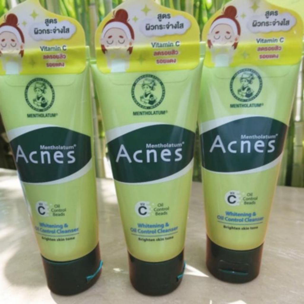 โฟมล้างหน้า สิว รอยแดง หน้ามัน เมนโทลาทั่ม Mentholatum acnes cleanser wash oil control whitening 50g