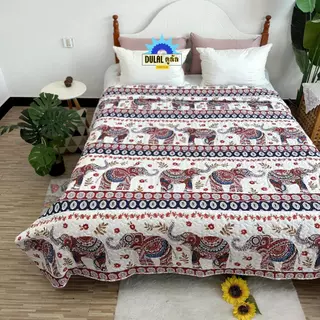ผ้าคลุมเตียงหนา Bedspread ผ้าคอตตอนผสม 5/ 6ฟุต คลุมกันเปื้อนสัตว์เลี้ยง กันขนแมวสุนัข รองที่นอนได้ ชุดเครื่องนอน ส่งไว