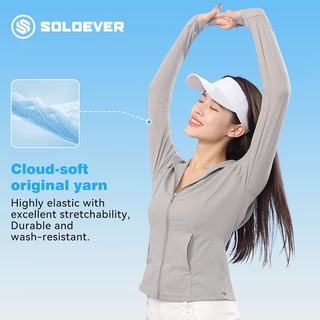 SOLOEVERเสื้อกันแดด UPF50+ผ้าไอซ์ ผ้ามีความนุ่ม สวมใส่สบาย สำหรับกิจกรรมกลางแจ้ง รุ่นใหม่ แบบบางเบา
