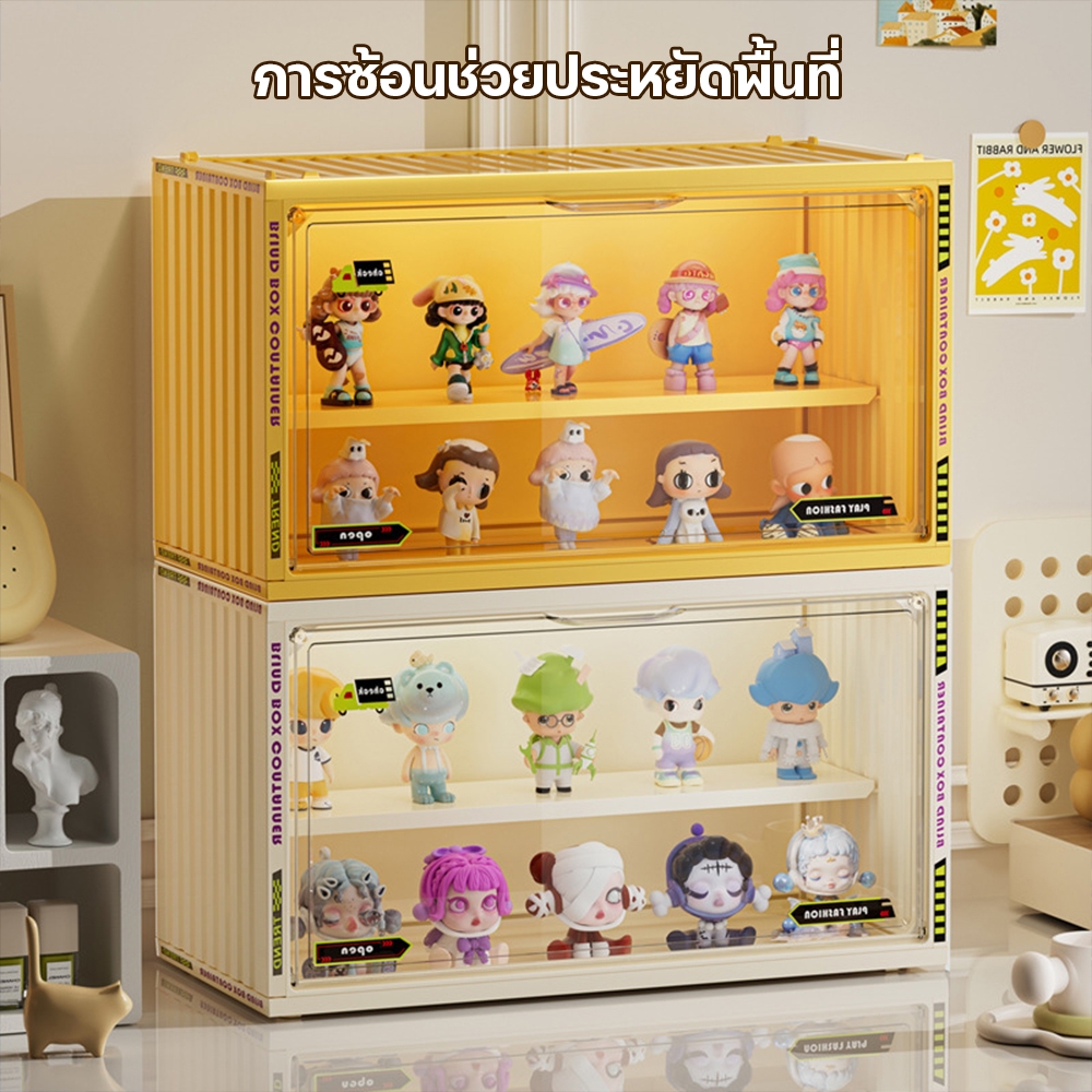กล่องใส่โมเดล ตู้โชว์โมเดลมีไฟ ตู้โชว์ตุ๊กตา กันฝุ่น กันน้ำ มีให้เลือก 6 สี ทำจาก PET หนาและทนทาน ลักษณะที่ดีกว่า