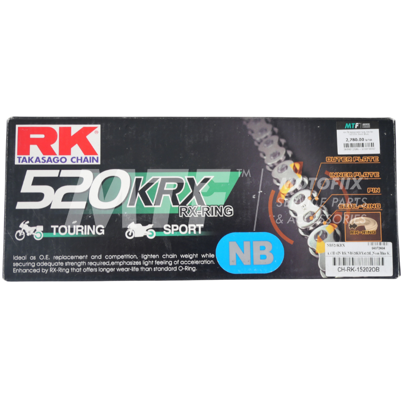 RK โซ่ NB520KRX-120L_CH-RK-15202OX (Neon Blue)