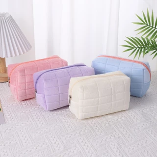 กระเป๋าเครื่องสําอางมีซิป (G35) ขนาดใหญ่ จุของได้เยอะ สีพาสเทล มีให้เลือกหลายสี กระเป๋าดินสอ