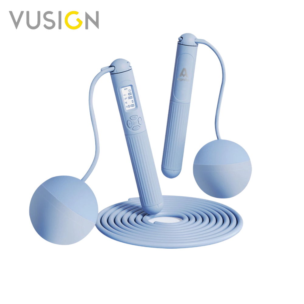 Vusign เชือกกระโดดไร้สาย เชือกกระโดดไฟฟ้า หน้าจอ LED วัดปริมาณการเผาผลาญและนับรอบได้ Jump Rope