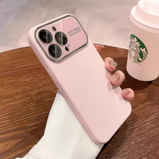case เคสนิ่ม เคสกำมะหยี่ สีพื้นพร้อมเลนส์กระจก สีพาสเทล for iphone17、pro、max 16、pro、max 15、pro、max 14、pro、max 13 12 11