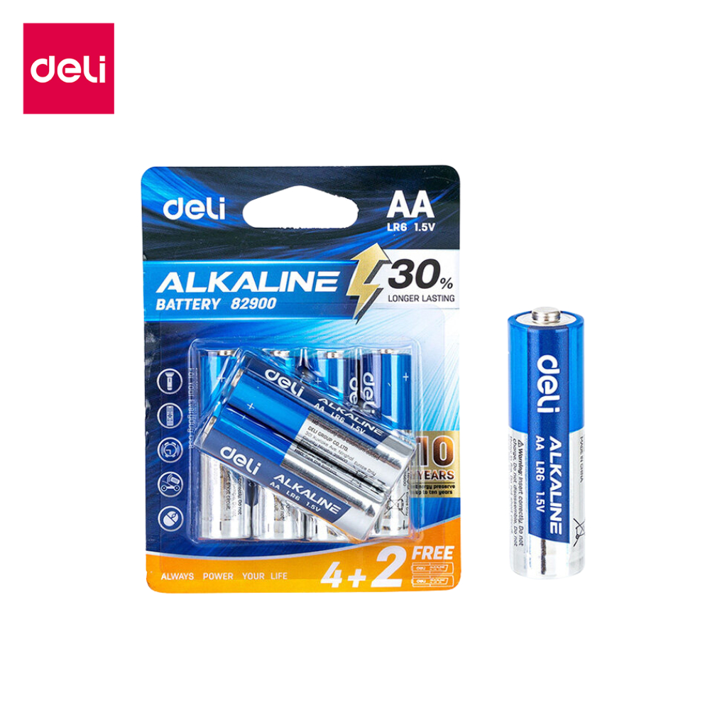 Deli ถ่าน ความจุสูง AA LR6 / AAA LR03 ถ่าน 1.5V ใหม่ ของแท้ ถ่านไฟฉายอัลคาไลน์ Alkaline Battery
