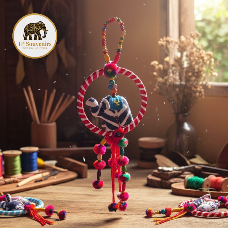 ตาข่ายดักฝันช้างไทย 🐘🇹🇭 ดรีมแคทเชอร์ Dream Catcher เครื่องแขวน โมบาย ช้างผ้าฝ้าย ของฝาก ของที่ระลึก ของตกแต่งบ้าน