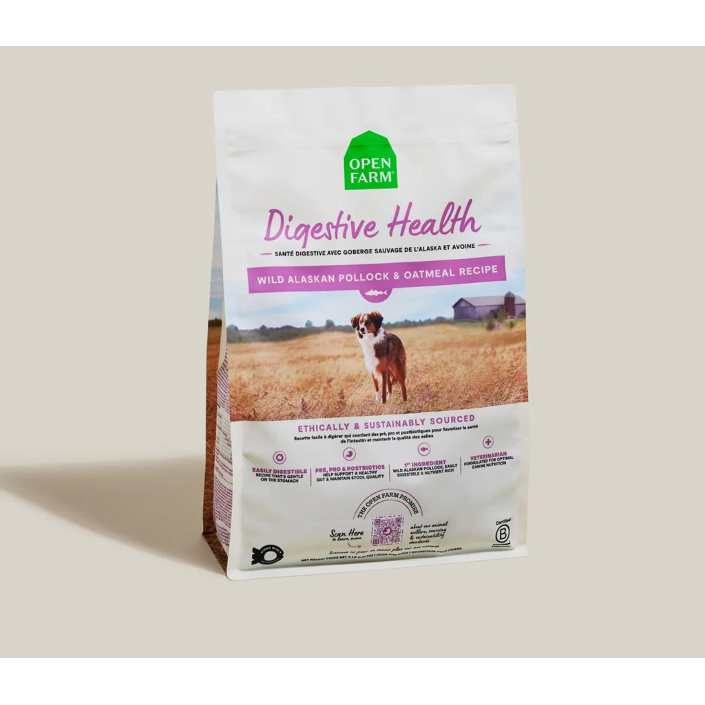 อาหารสุนัข Open Farm  Digestive Health สูตร Wild Alaskan Pollock & Oatmeal ขนาด 1.8 Kg