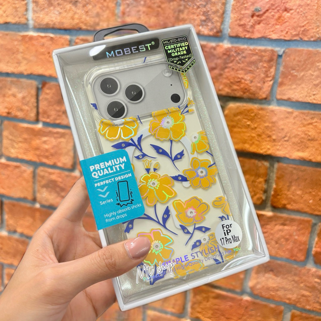 🎉Mobest Case เคสใสลายดอกไม้ รองรับการชาร์จไร้สาย สำหรับรุ่น iP 17pro 17 pro max