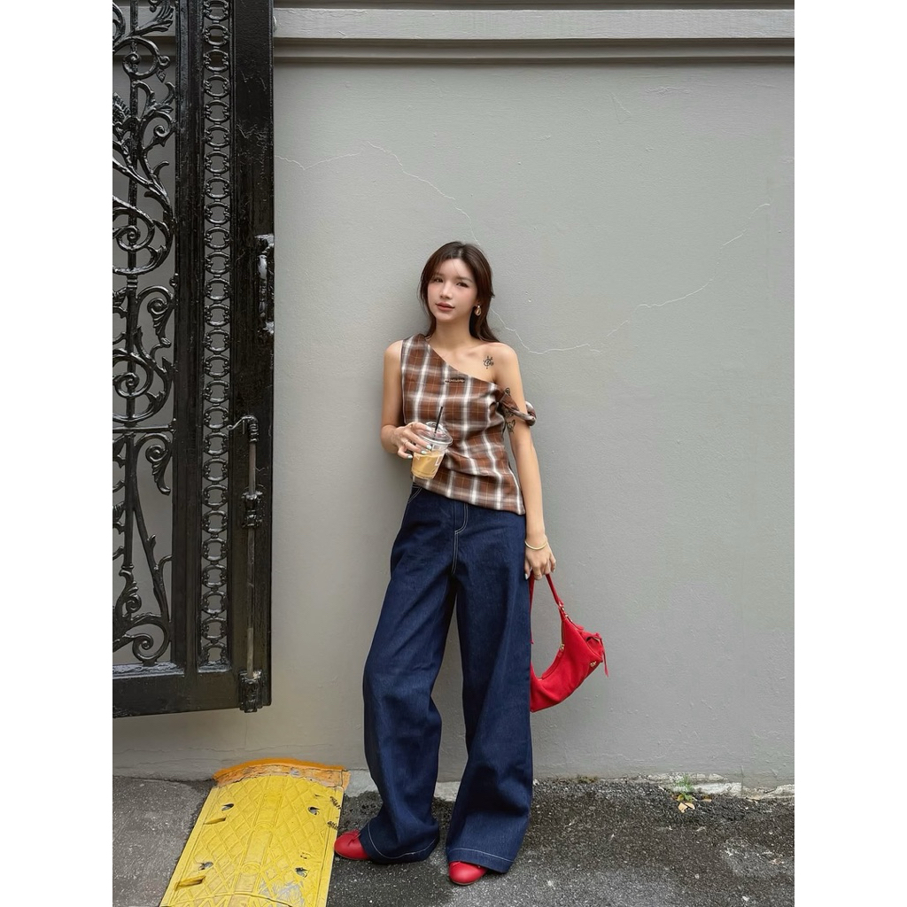 CADY SCOTT DARK-BROWN TOP