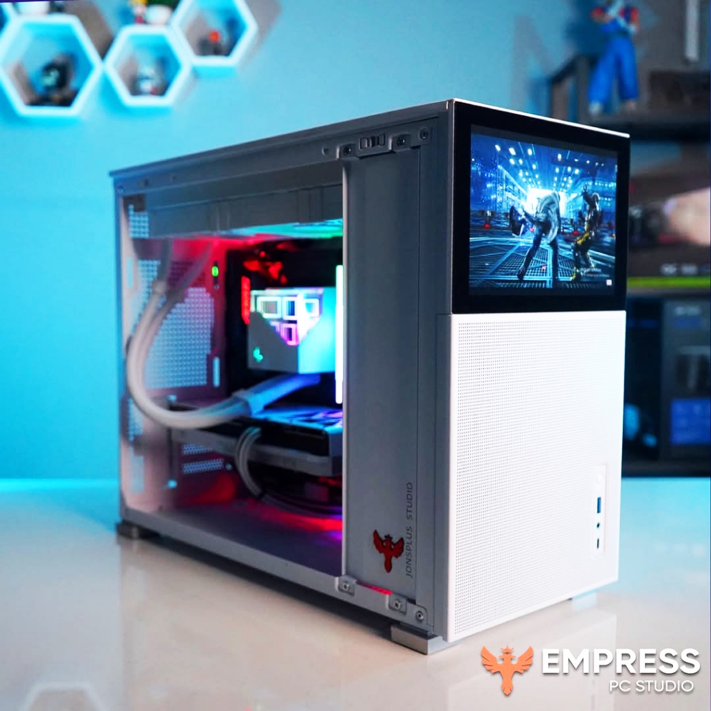 ส่งทันที Case Jonsbo D31 LCD SCREEN MicroATX std mesh white Media Z Com เคสเล็กเตี้ย+จอหน้าเคส