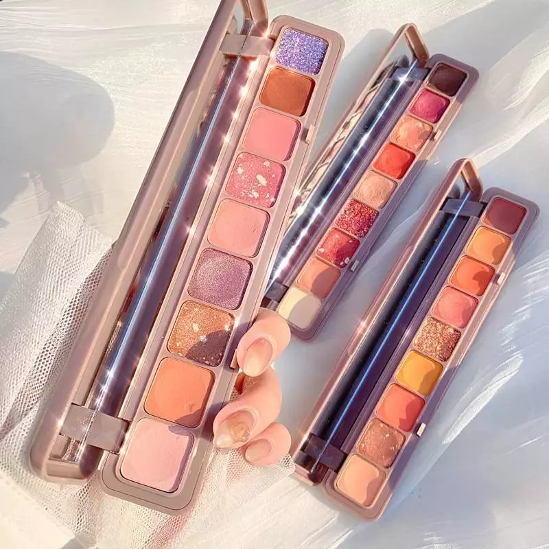 LAMEILA พาเลทยาว อายแชโดว์ 9 สี เนื้อดินน้ำมัน สีสวย ติดทน กันน้ำ เนื้อกลิตเตอร์