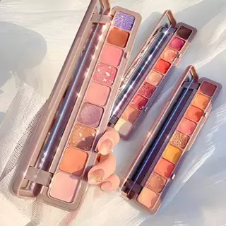 LAMEILA พาเลทยาว อายแชโดว์ 9 สี เนื้อดินน้ำมัน สีสวย ติดทน กันน้ำ เนื้อกลิต​เตอร์​