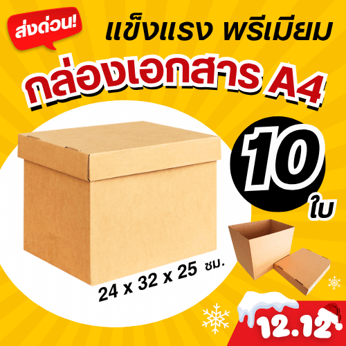 (SET 10 ใบ) กล่องใส่เอกสาร A4 (หนา 3 ชั้น) ฝาปิดแยก แข็งแรง