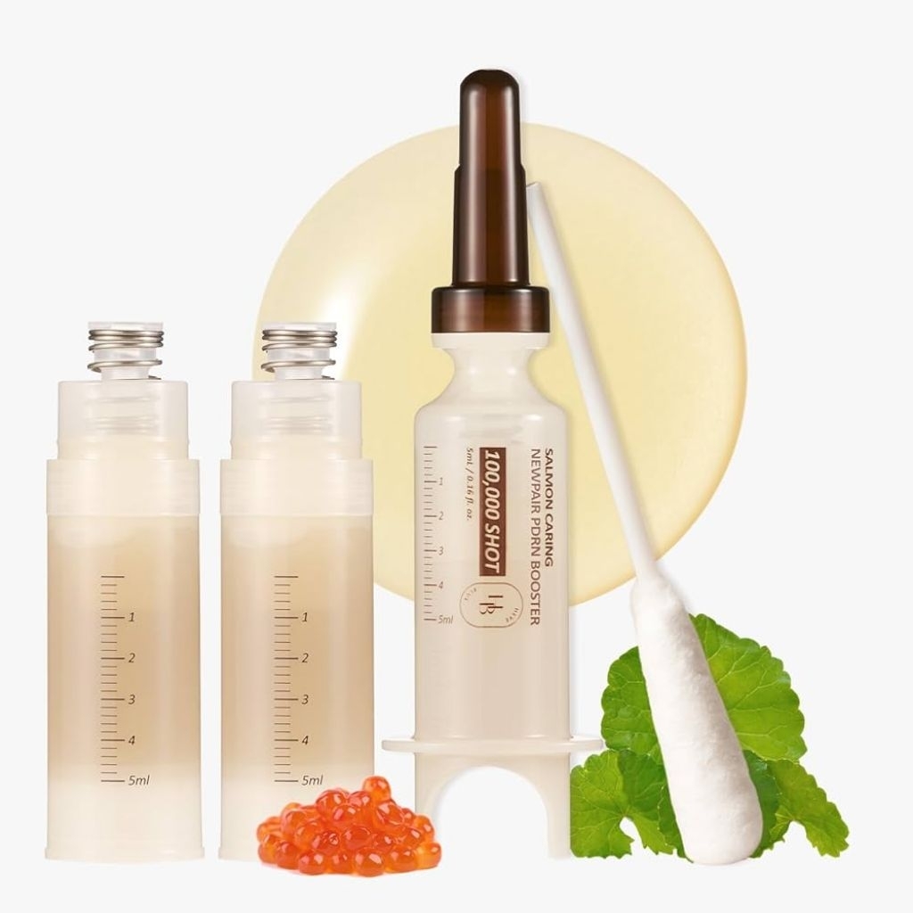 HEVEBLUE Salmon Caring Centella New Pair PDRN Booster 100,000 Shot Essence
