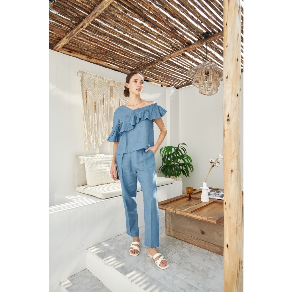 TANGO TANGERINE - TANGO TOP เสื้อเปิดไหล่เฉียง & PEEKABOO PANTS กางเกงขายาวทรงตรง