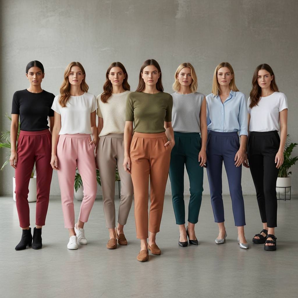 กางเกงทำงานผ้าวูลเวฟ ทรงบอลลูน นุ่ม มีความยืดหยุ่น ระบายอากาศได้ดี ใส่สบาย เอวยางยืด เอว 28-38 นิ้ว