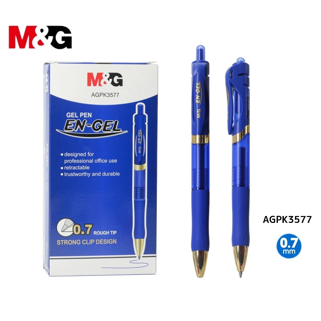 M&G ปากกาเจล แบบกด AGPK3577 ขนาด 0.7 มม. หมึกสีน้ำเงิน (ราคาต่อ 1 ด้าม)