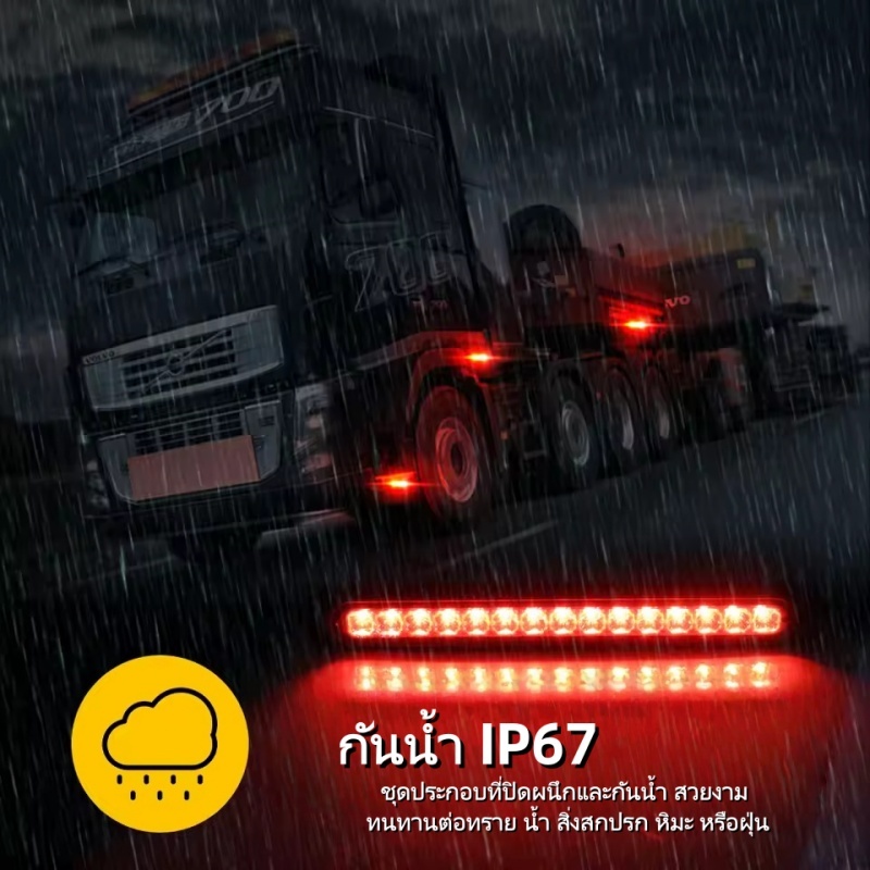ไฟรถบรรทุก รถพ่วง กระบะ ไฟไซเรน ไฟสัญาณเตือน 12LED 12-24V แฟลช LED ไฟสัญาณเตือน ไฟข้างรถขนา ไฟเตือนแฟลช ไฟ LED 18 ดวง - รูปที่ 5