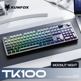 TK100 คีย์บอร์ดไร้สาย RGB Wireless Keyboard Bluetooth/2.4G 104 คีย์ การแสดงผลหน้าจอ For PC แล็ปท็อป MAC IPAD
