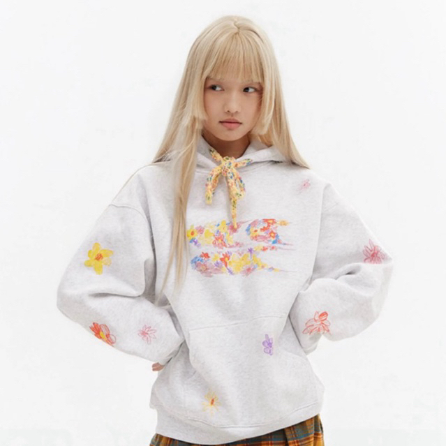 (Preorder) Crying Center Hoodie จาก Shop 100% ฮู้ดดี้ลายดอกไม้ Oversize 🌼💐