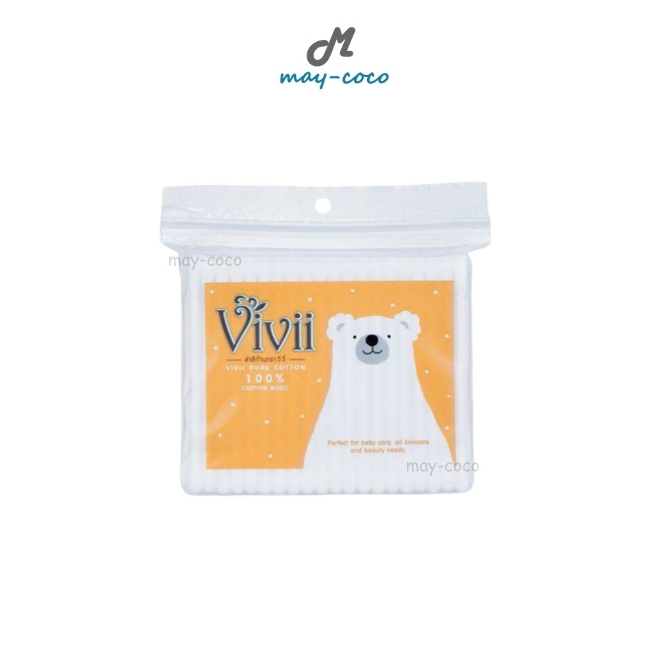 ถูก/แท้/มีไลฟ์ สำลีก้าน Vivii Pure Cotton Buds วีวี่ คอตตอนบัด อ่อนนุ่ม ไม่บาดผิว ทำความสะอาด