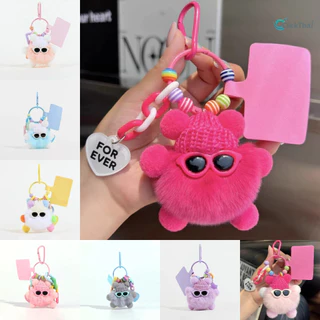 (พร้อมส่ง)พวงกุญแจ ประดับปอมปอม ขนาดเล็ก หลากสี ห่วงโซ่แขวนโทรศัพท์ลูกถ่านหินขนาดเล็กมอนสเตอร์,จี้ตุ๊กตาตุ๊กตาตุ๊กตา