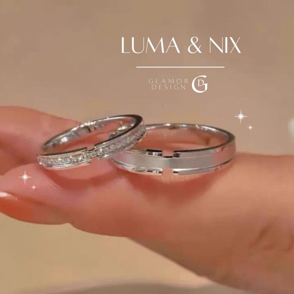 GLAMOR ✨แหวน Luma & Nix แหวนคู่รัก เงินแท้925 แหวนคู่สำหรับไวท์ดิว เรียบหรู ของขวัญวันครบรอบ