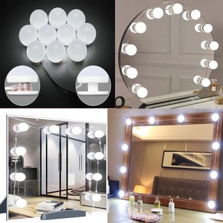 กระจกไฟแต่งหน้า ไฟแต่งหน้า ไฟติดกระจก ปรับสีได้3สี pack 10led Mirror Lights
