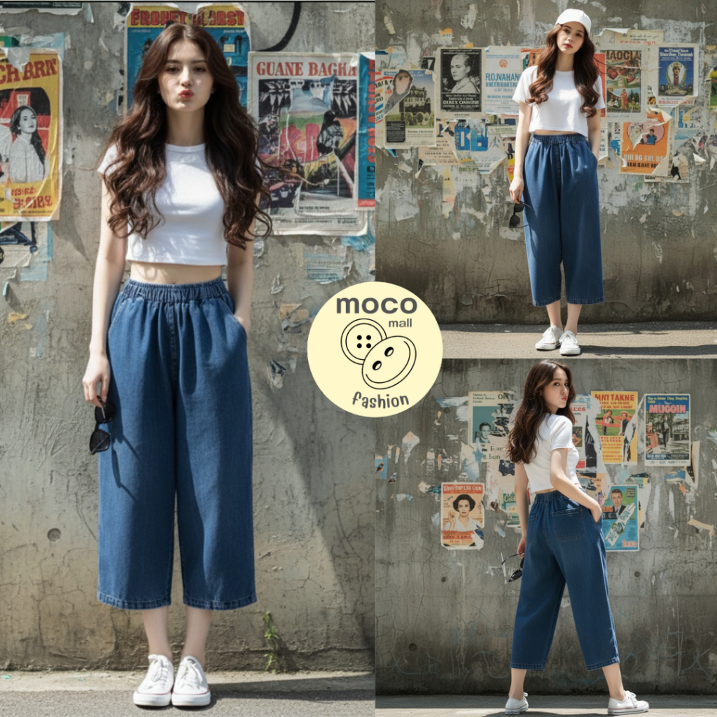 1746NEWSIZE/S-12XL [มี6สีไห้เลือก] กางเกงยีนส์7ส่วนสีกรมฟอกทรงสวยผ้าไม่หนาใส่สบายสไตล์เกาหลีน่ารักพร
