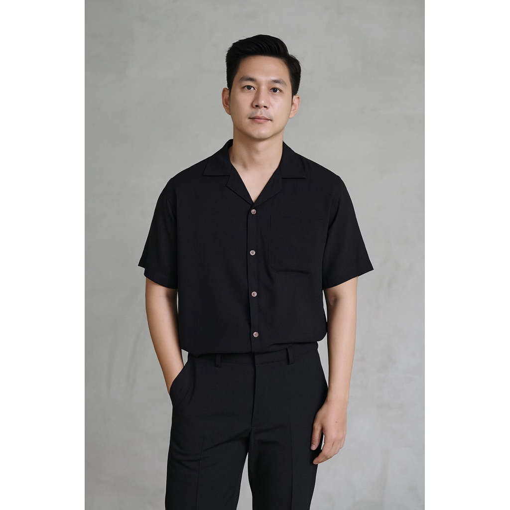 HW#71เสื้อฮาวายใส่เที่ยวทะเลผ้าสปันวินเทจแฟชั่นวัยรุ่น