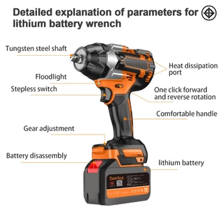 TASKTOOL 1080NM บล็อกแบตไร้สาย บล็อกไฟฟ้า ประแจไฟฟ้าไร้สาย แข็งแกร่ง แรงบิดสูง TISI STANDARD