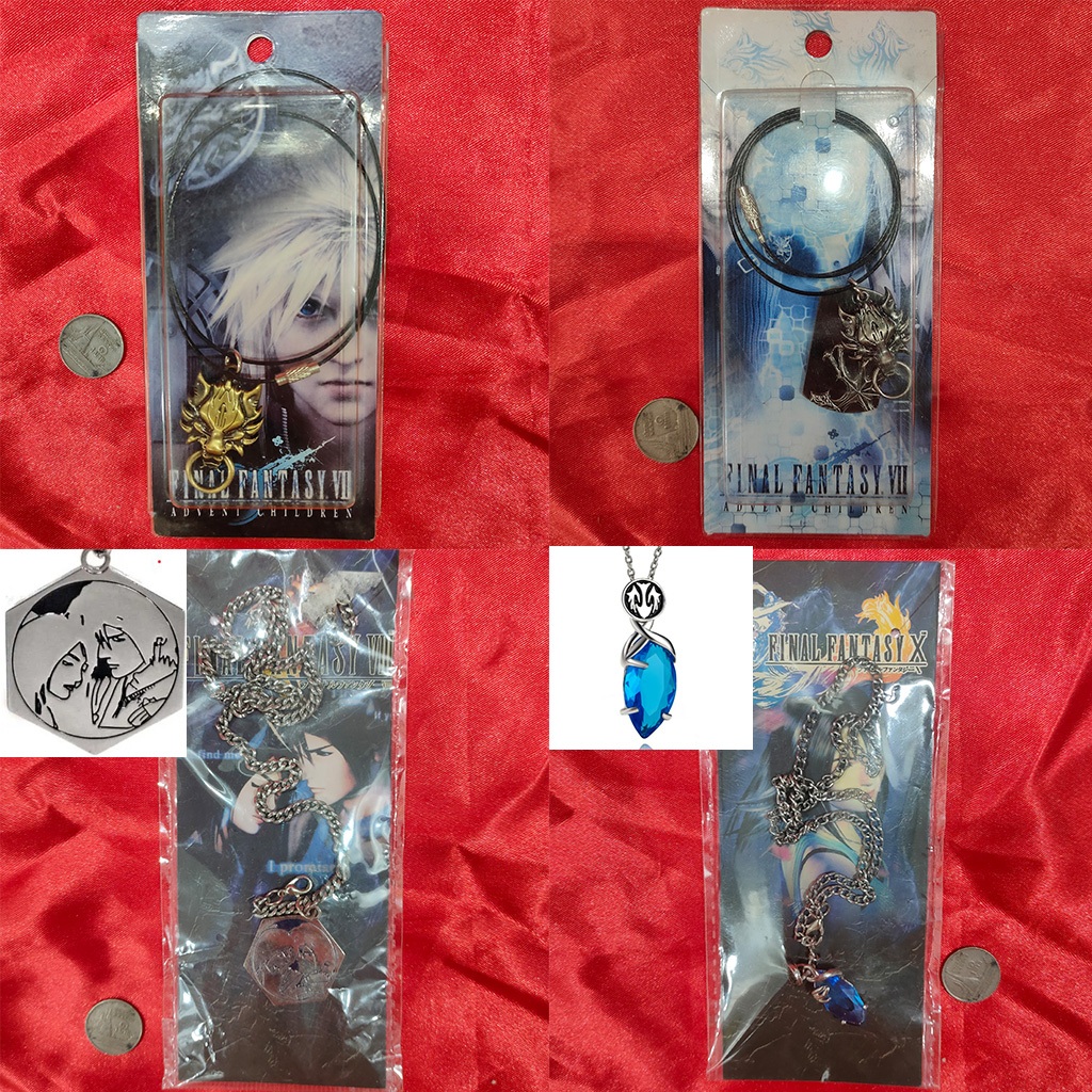 Final Fantasy FF7 FF8 FF10 Cloud Wolf Fenrir Yuna Crystal Blue Squall Linoa Rinoa Jewelry Necklace P