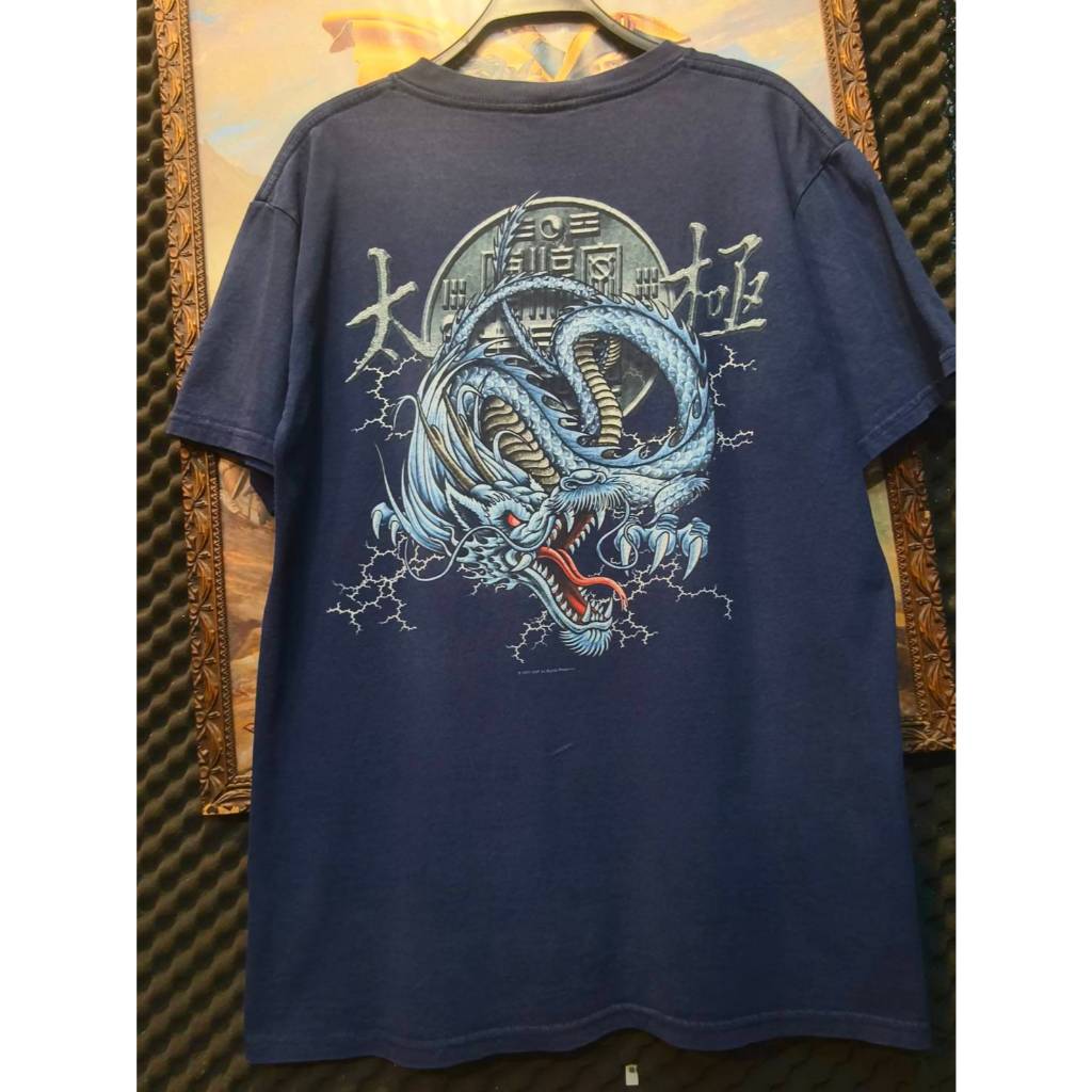 เสื้อ Vintage  ODM 90 style blue dragon