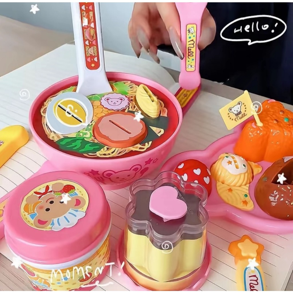 ของเล่นทำอาหาร ของเล่น อาหารซูริโอราเม็ง  พุดดิ้ง ไอศครีม ของเล่นจำลอง ของเล่นครัว ของเล่นเพื่อการศึกษาปฐมวัย