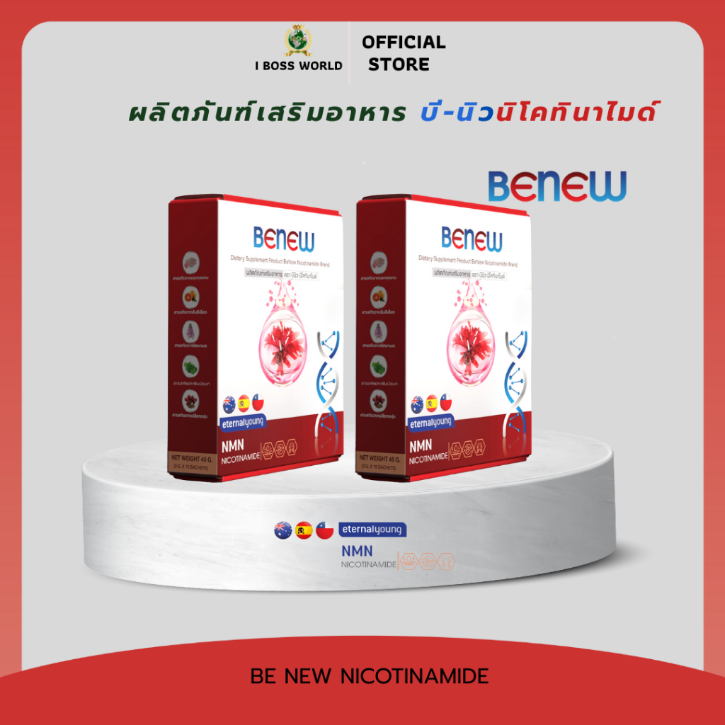 BNEW  บีนิว นิโคทินาไมด์ ผลิตภัณฑ์ อาหารเสริม ชะลอความเสื่อมของเซลล์ IBOSS ALL