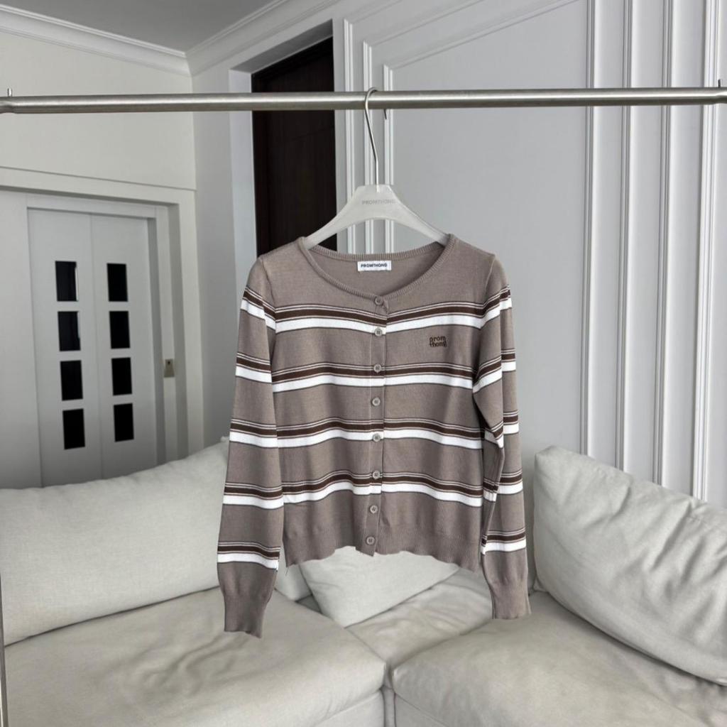 PT3778 เสื้อไหมพรมแขนยาวลายทางปักPROMTHONG - รูปที่ 4