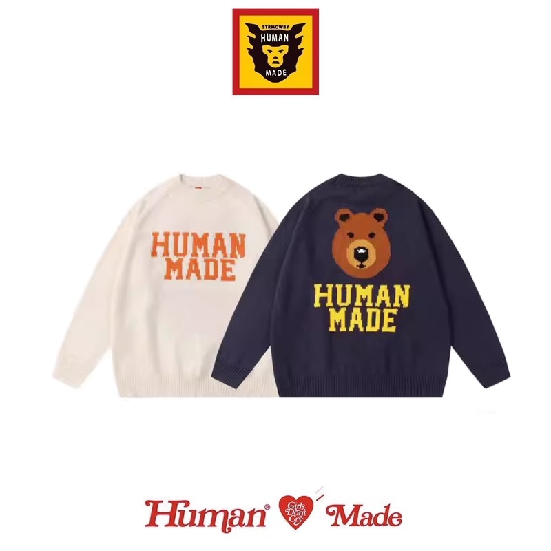 【Human Made】🇯🇵 พร้อมส่ง/ human made แขนยาวหลวมพิมพ์ลายเป็ด เสื้อกันหนาว