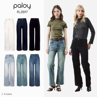 [Best Seller] Paloy - PL3597 กางเกงยีนส์ขากระบอกกลาง ผ้ายืดใส่สบาย