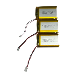 103450 เข้าหัว jst1.25 ph2.0 xh2.54 2 pin 3.7V 2000MAH lipo polymer lithium rechargeable battery