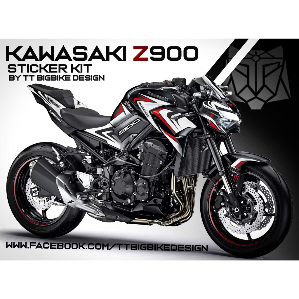 TT BIGBIKE DESIGN ชุดสติ๊กเกอร์แต่งลายรถ สำหรับ Z900 (2020-2024) ลาย TT SPORT DEMON