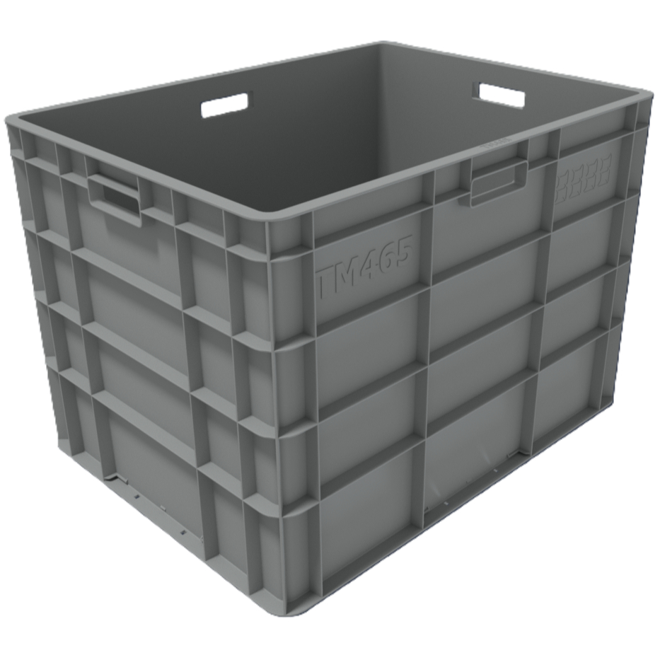 TM Polybox TM465 ภาชนะพลาสติกสําหรับงานหนักสีเทาอ่อน Made In ขนาด 670 x 503 x 473 มม.