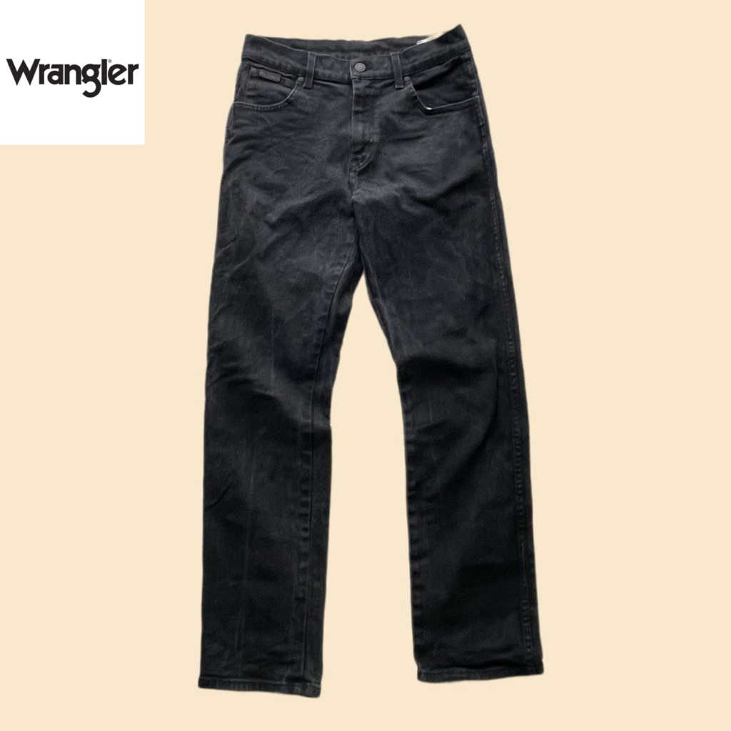 WRANGLER TEXAS STRETCH JEANS แท้ 💯 กางเกงยีนส์ กางเกง สีดำ ผู้ชาย levi’s 501 superblack ลีวาย มือสอง
