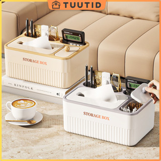 แบบตั้งโต๊ะ พร้อมช่องเก็บของ กล่องทิชชู่อเนกประสงค์ วัสดุพลา…