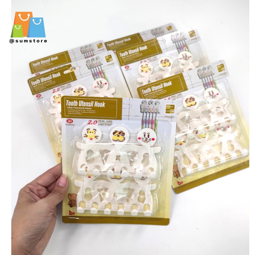ใส่แขวนแปรงสีฟัน 6ช่อง ลายเด็ก 1x2 ชิ้น