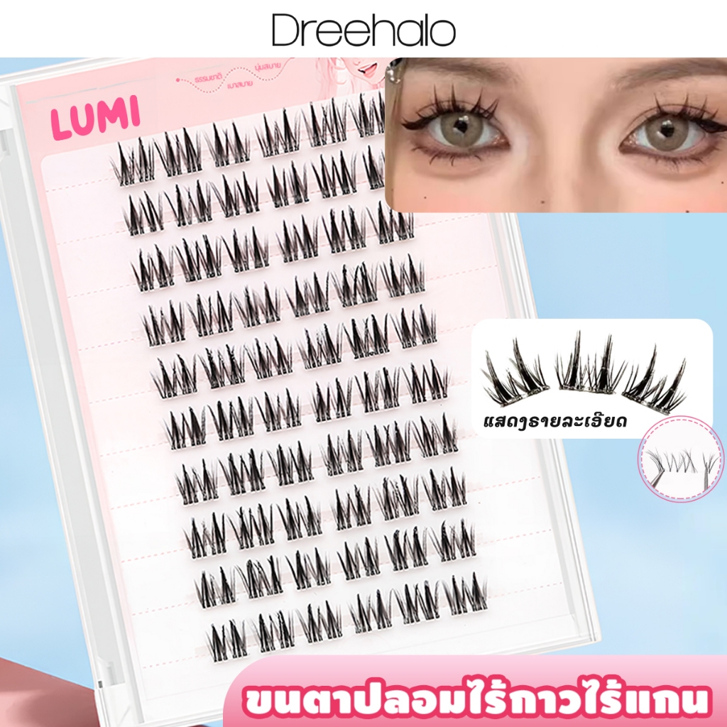 Dreehalo ซีรีส์ขนตาเบาแบบอากาศ ขนตาปลอมไร้ก้าน ไม่ต้องใช้กาว น้ำหนักเบา แนบสนิทกับดวงตา F178 ราคา ถูกที่สุด ดีลบีเคเค รูปภาพหลัก